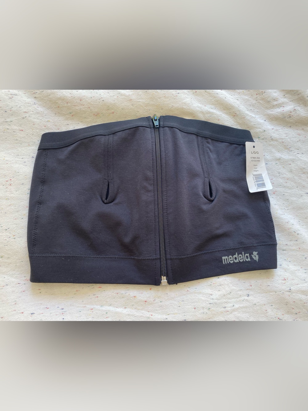 NWT Medela Hands-Free Pumping Bustier Bra Black Large Zip Front